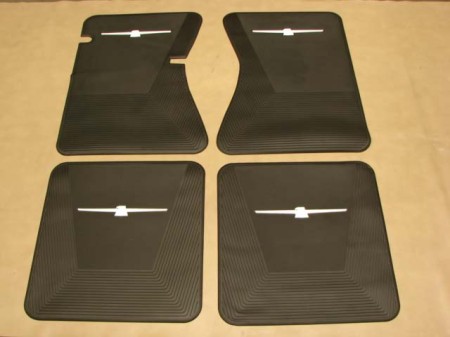 B 13106k Floor Mats Black With White Bird For 1964 1965 1966 Ford