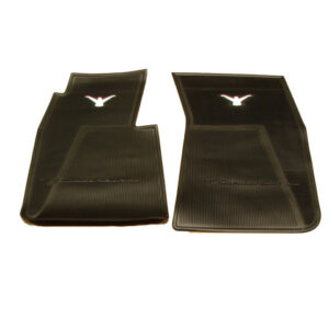 B13106M Rubber Floor Mats, Black With White Bird