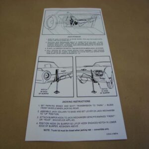 DDF501 Decal, Jack Instructions