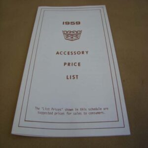 DDF403 Accessory Price List