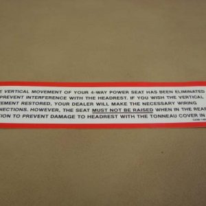 DDF405 Decal, Roadster Warning