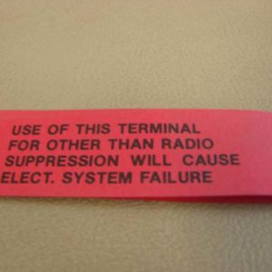 DDF218 Decal, Voltage Regulator Warning Tag