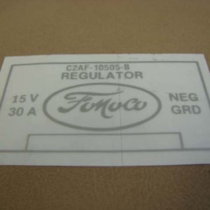 DDF221 Decal, Voltage Regulator