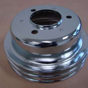 A6312C Crank Pulley, 2 Groove, Chrome