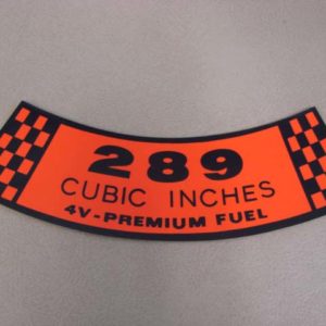 DDF022 Decal, 289 Cubic Inches 4V