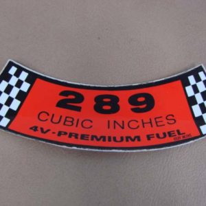 DDF009 Decal, 289 Cubic Inches 4V