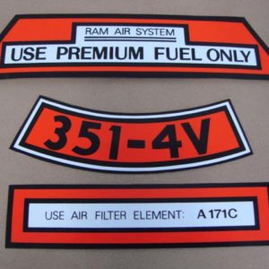 DDF038 Decal, 351 4V, 3 Piece Set