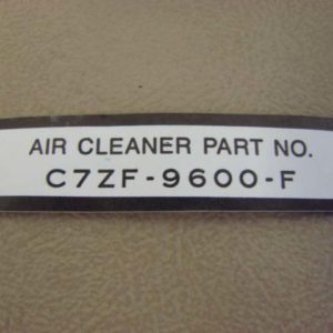 DDF039 Decal, Air Cleaner Part Number