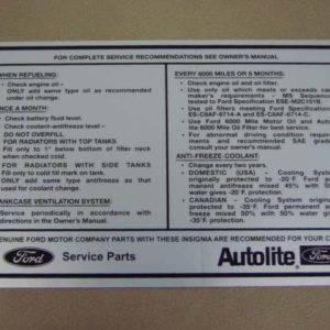 DDF223 Decal, Service Specifications