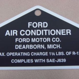 DDF226 Decal, Air Conditioner Aluminum Tag