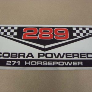 DDF104 Decal, 289, Cobra Powered, 271 HP