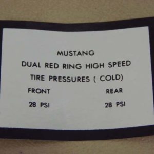 DDF443 Decal, Red Ring Tire Pressure