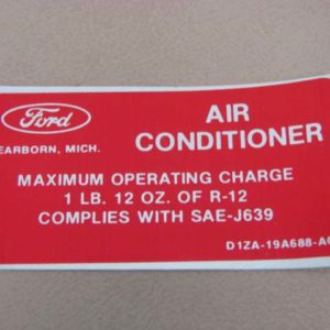 DDF232 Decal, Air Conditioner Charge