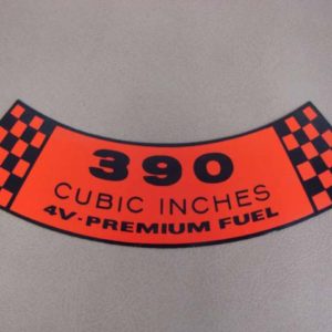 DDF014 Decal, 390 Cubic Inches 4V