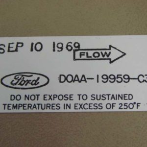 DDF234 Decal, Air Conditioner Dryer