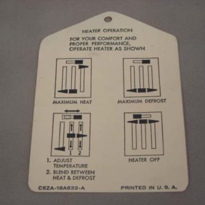 DDF445 Decal, Heater Instruction Tag