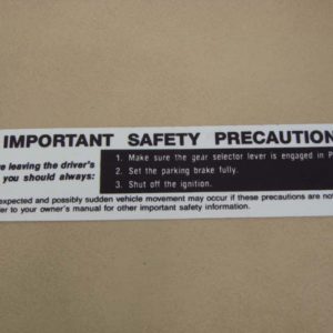 DDF449 Decal, Safety Precaution