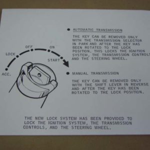 DDF451 Decal, Ignition Lock Instruction Sleeve