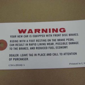 DDF241 Decal, Disc Brake Warning