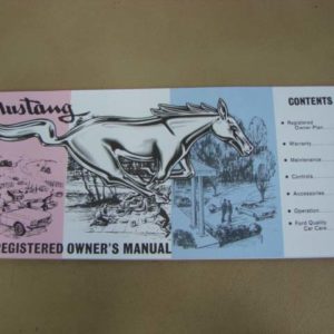 DLT118 Owners Manual 1965 Mustang