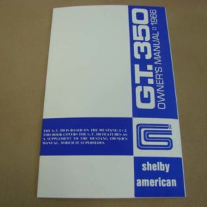 DLT121 Owners Manual 1966 Shelby