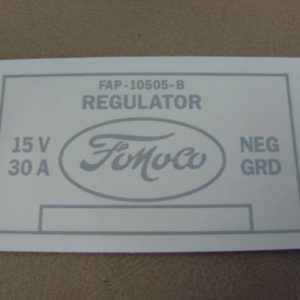 DDF244 Decal, Voltage Regulator Cover