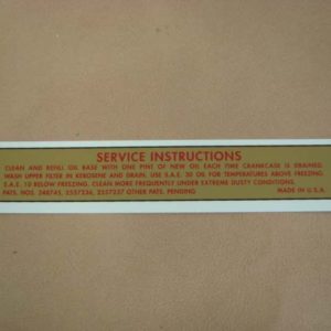 DDF063 Decal, Service Instructions