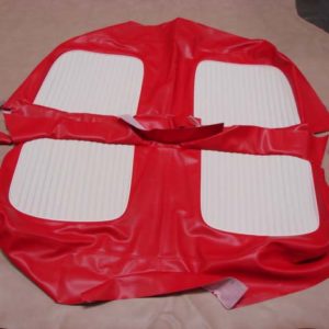 USCL5503 Seat Cover, Red And White Leather