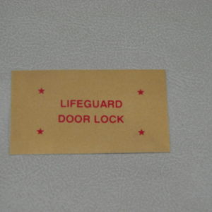 DDF460 Decal, Life Guard Door Lock