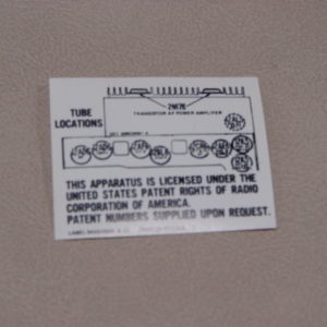 DDF462 Decal, Radio Schematic