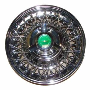 A1015MGN Wire Wheel, Green Center, 15 Inch Tube Type, Chrome