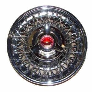 A1015MRD Wire Wheel, Red Center, 15 Inch Tube Type, Chrome