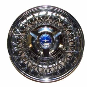 A1015NBU Wire Wheel With Blue Spinner, 15 Inch, Chrome