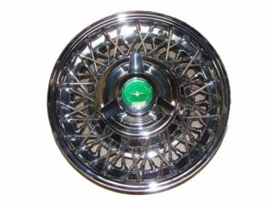 A1015NGN Wire Wheel With Green Spinner, 15&#8243;, Chrome