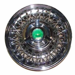 A1015NGN Wire Wheel With Green Spinner, 15 Inch, Chrome