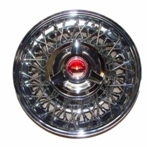 A1015NRD Wire Wheel With Red Spinner, 15 Inch, Chrome