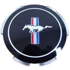 A1141E Wheel Cover Center, Black With Running Horse