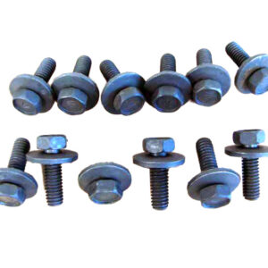 DHK2123 Fender Bolts, With Black Disc Washers (12 Pieces)